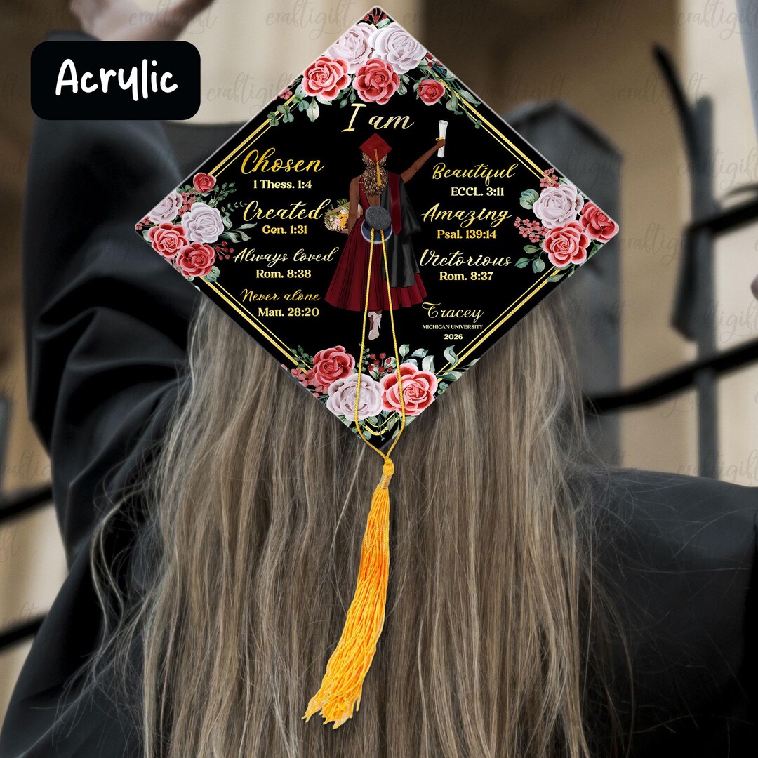 Custom Religious Graduation Cap Topper, Class of 2026 Grad Cap Decor ...
