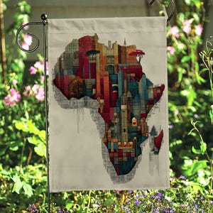 Retro Juneteenth African Map Yard Flag, Black Pride Juneteenth Garden Flag, American Black Emancipation Day Flag, Jubilee Day Flag, MYH842