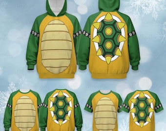 Bowser Game Characters 3D Costume, Boss Turtle Kids Birthday Outfit, Mario Video Game Hoodie, Halloween Christmas Sweatshirt Gaming Fan Gift