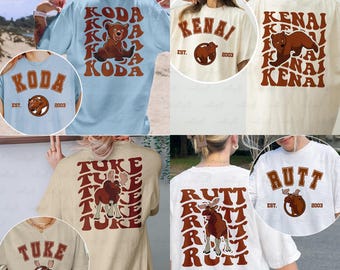 Brother Bear Characters 2 Sided Shirt, Kenai Koda Rutt Tuke, Explore The Outdoors Shirt, Disney Brotherhood Birthday Shirt, Magic Kingdom