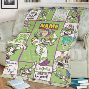 Customized Buzz Lightyear Name Blanket, Custom Space Ranger Kids Throw, Disney Toy Story Baby Blanket, Buzz Lightyear Fleece Blanket, NVA847 Bild 6