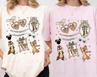 Coquette Chip And Dale Safari Shirt, Chip N Dale Summer Trip Besties Matching, Disney Safari Mode Shirt, Animal Kingdom Girly Shirt, NVA382