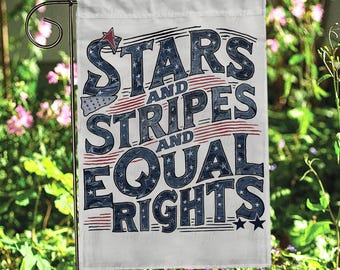 Retro Stars Stripe And Equal Rights Flag, 4th Of July Patriotic Anti Trump Flag, Independence Day Outdoor Decor, Social Justice Flag, FGB615