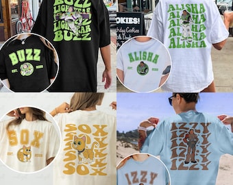 Disney Pixar Lightyear Characters 2 Sided Shirt, Buzz Alisha Izzy B Zurg Sox, Toy Story Series Shirt, Disneyland Friend Trip Vacation Outfit