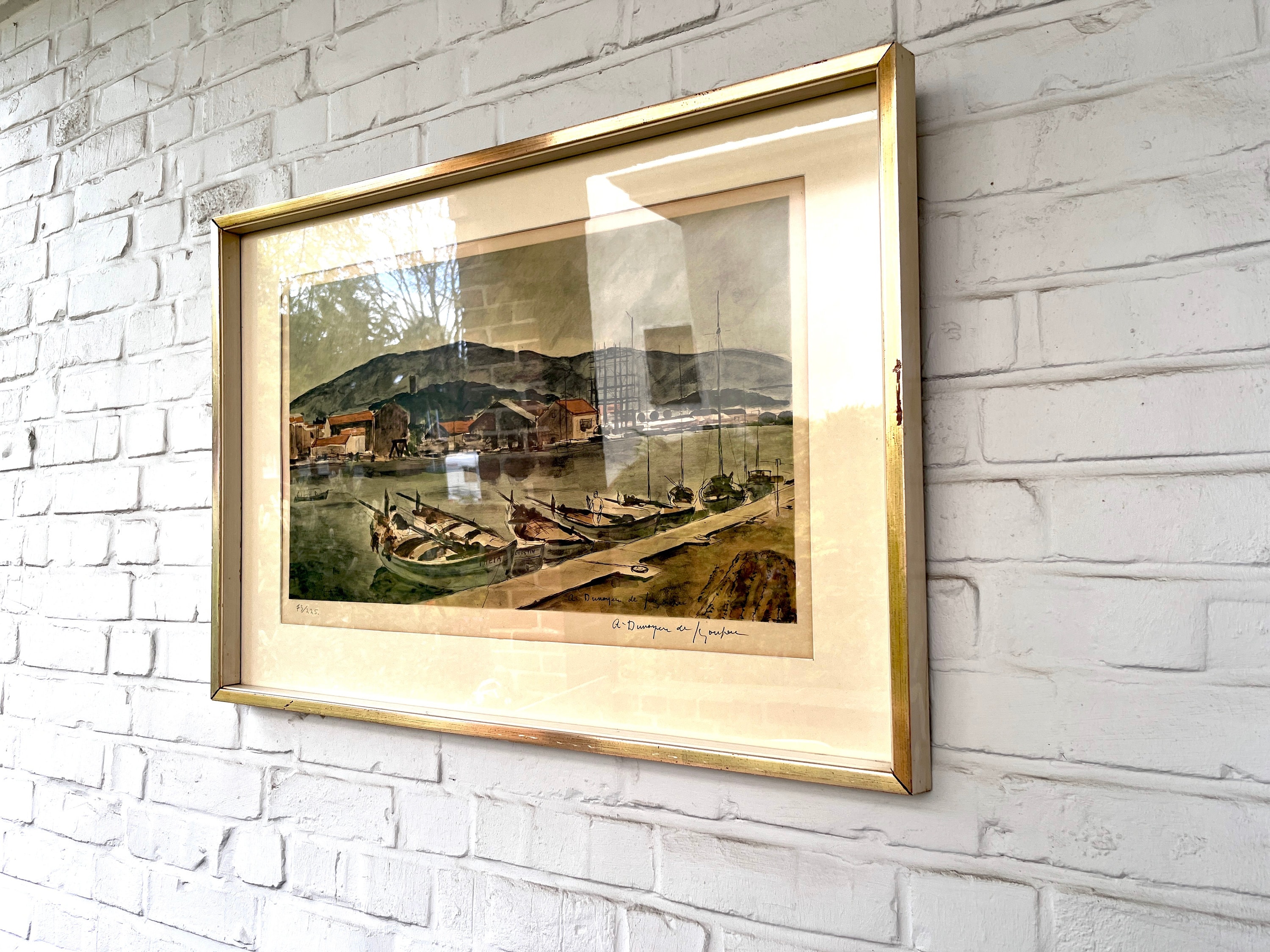 アンドレ・デュノワイエ・ド・スゴンザック、赤い屋根のある風景 スゴンザックのエッチング