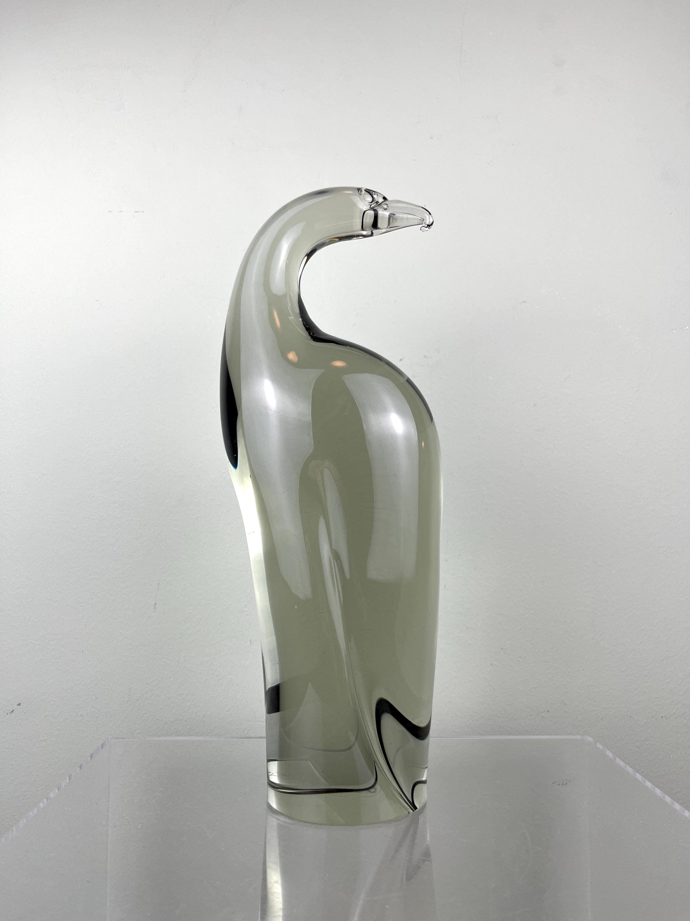 リヴィオ・セグーゾ作ムラーノガラス「ブラックスワン」イタリア1980年代