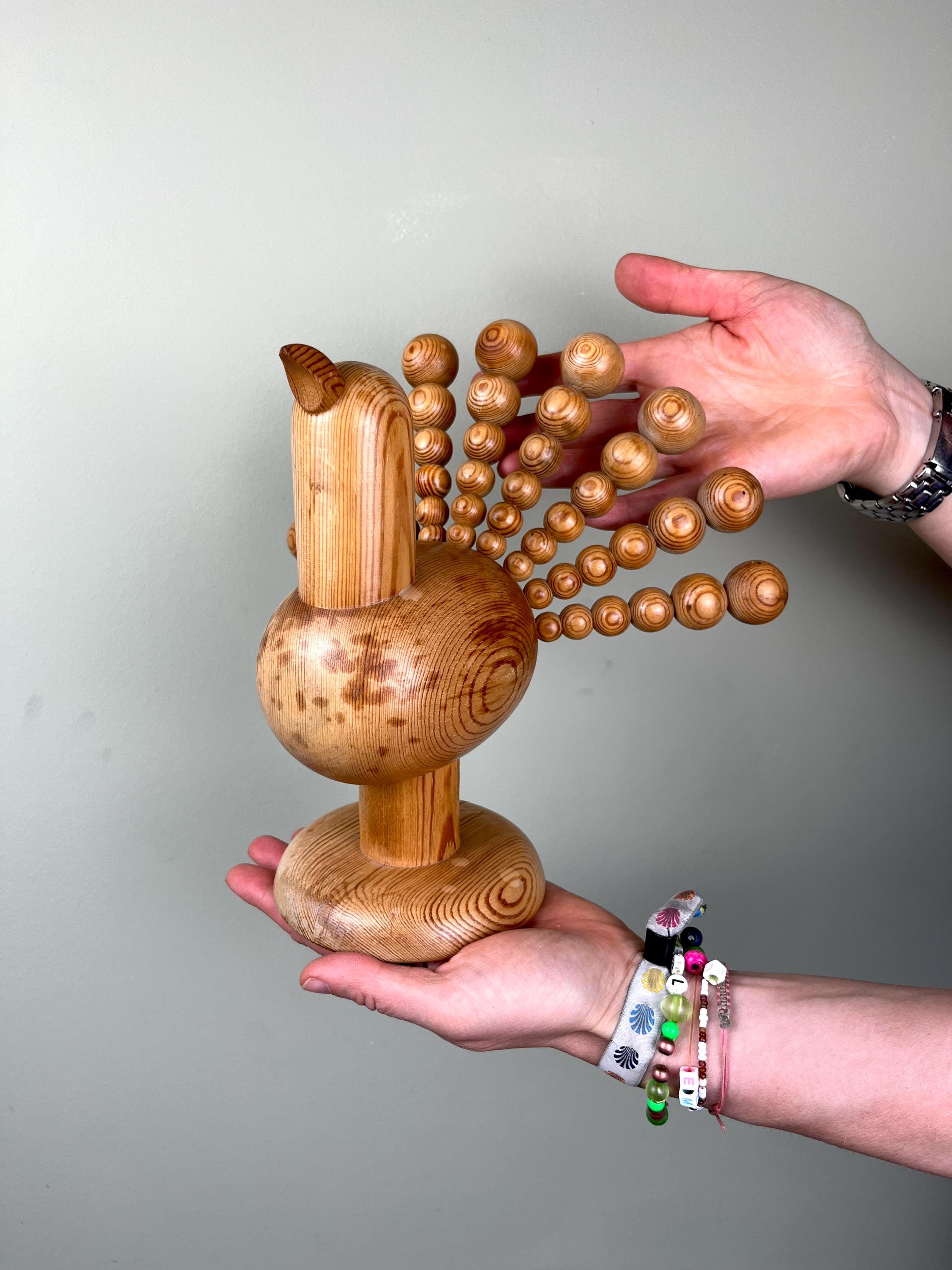Vintage Aarikka Wooden Peacock Birdscandinavian Design Bird