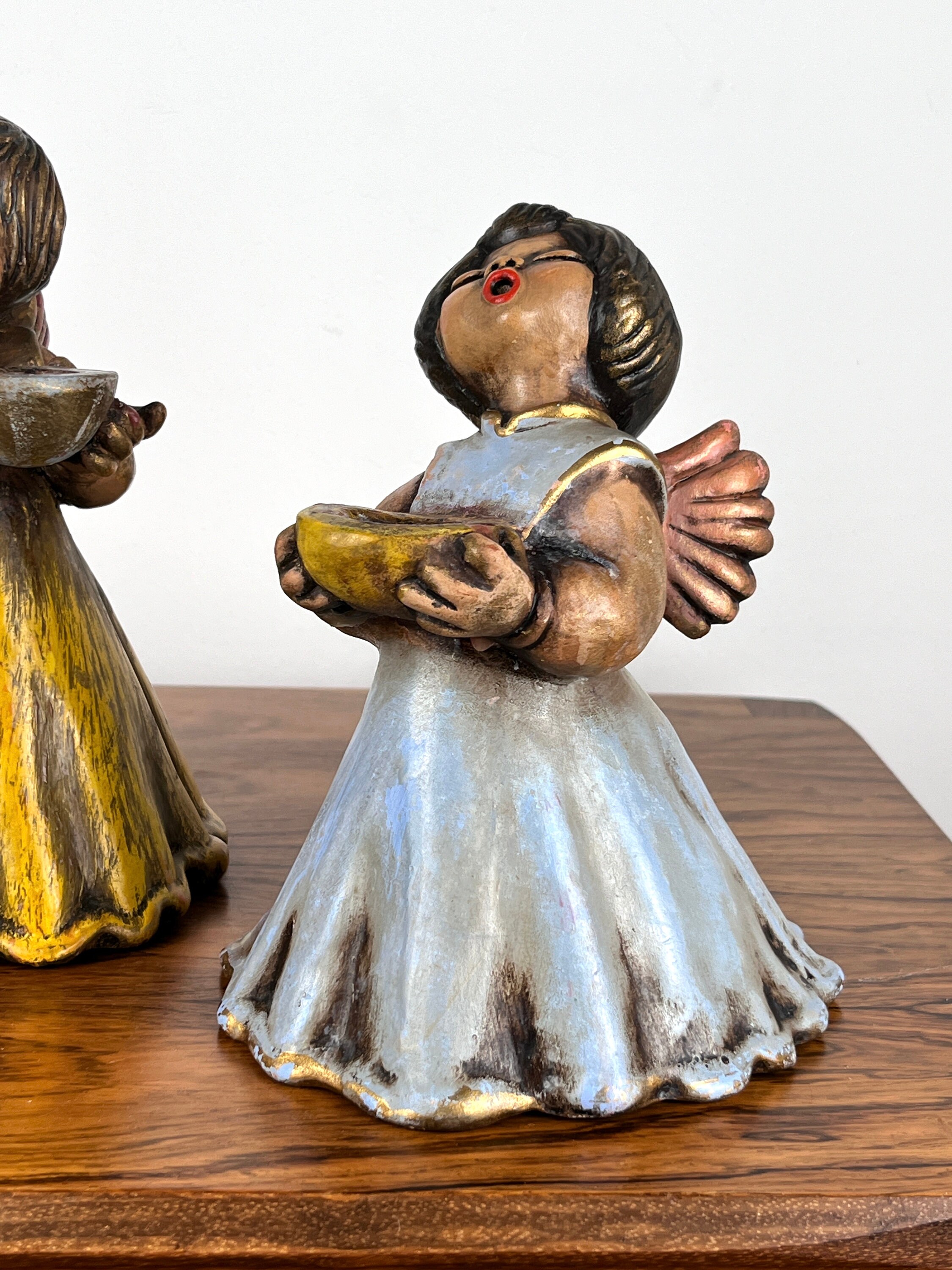 3 Original Bozen Thun Ceramic Angels 18 Cm | Vintage Handmade