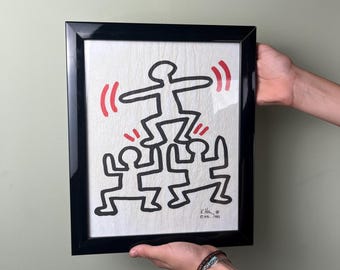 Keith Haring (1958-1990) - Bayer Suite - signed - Sali-Adalat 1982, color offset lithograph | Lithograph on parchment