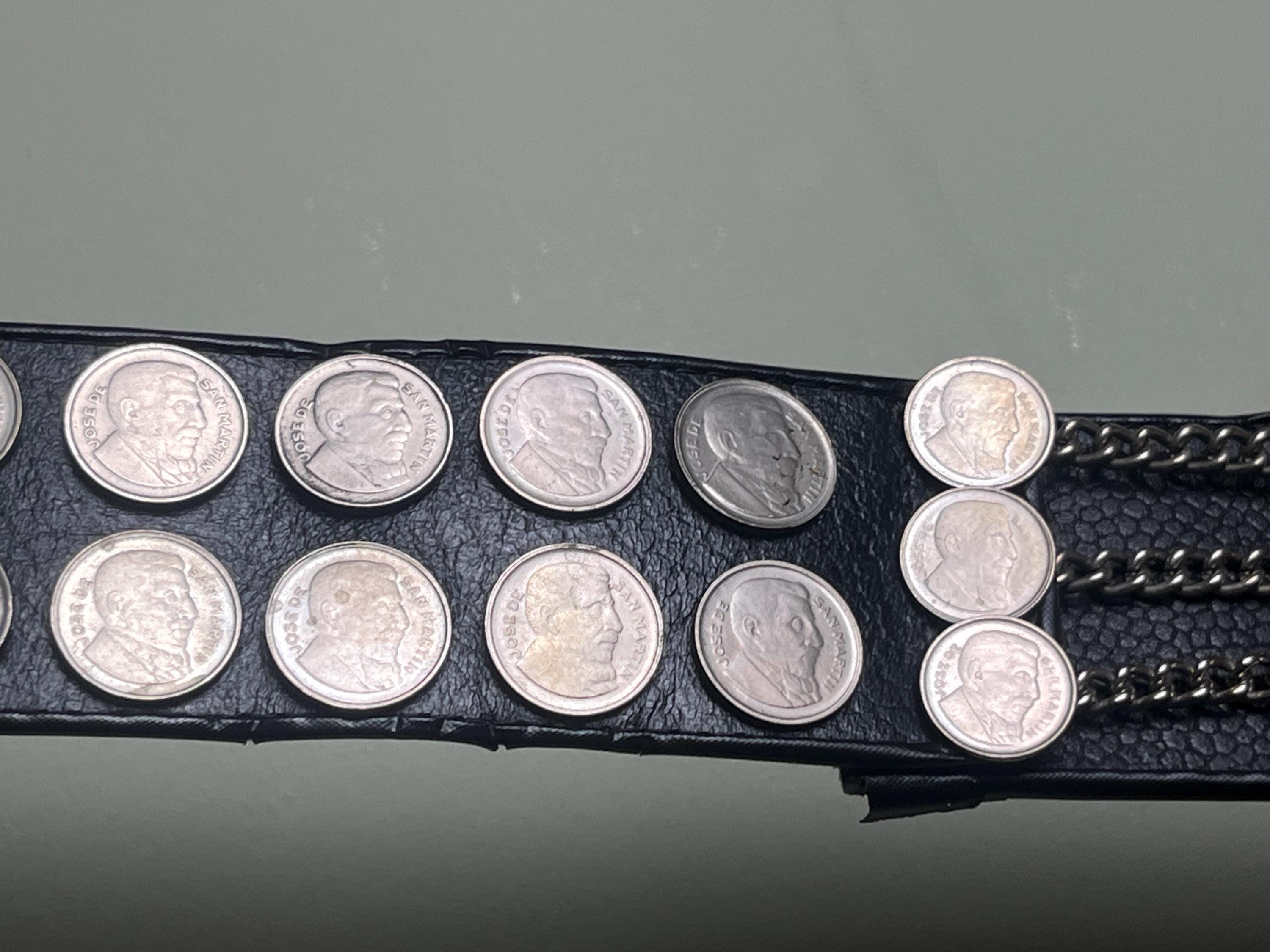 Vintage Argentina coin leather belt equestrian unique boho South latin America Argentina Coin Belt - Etsy main image 4