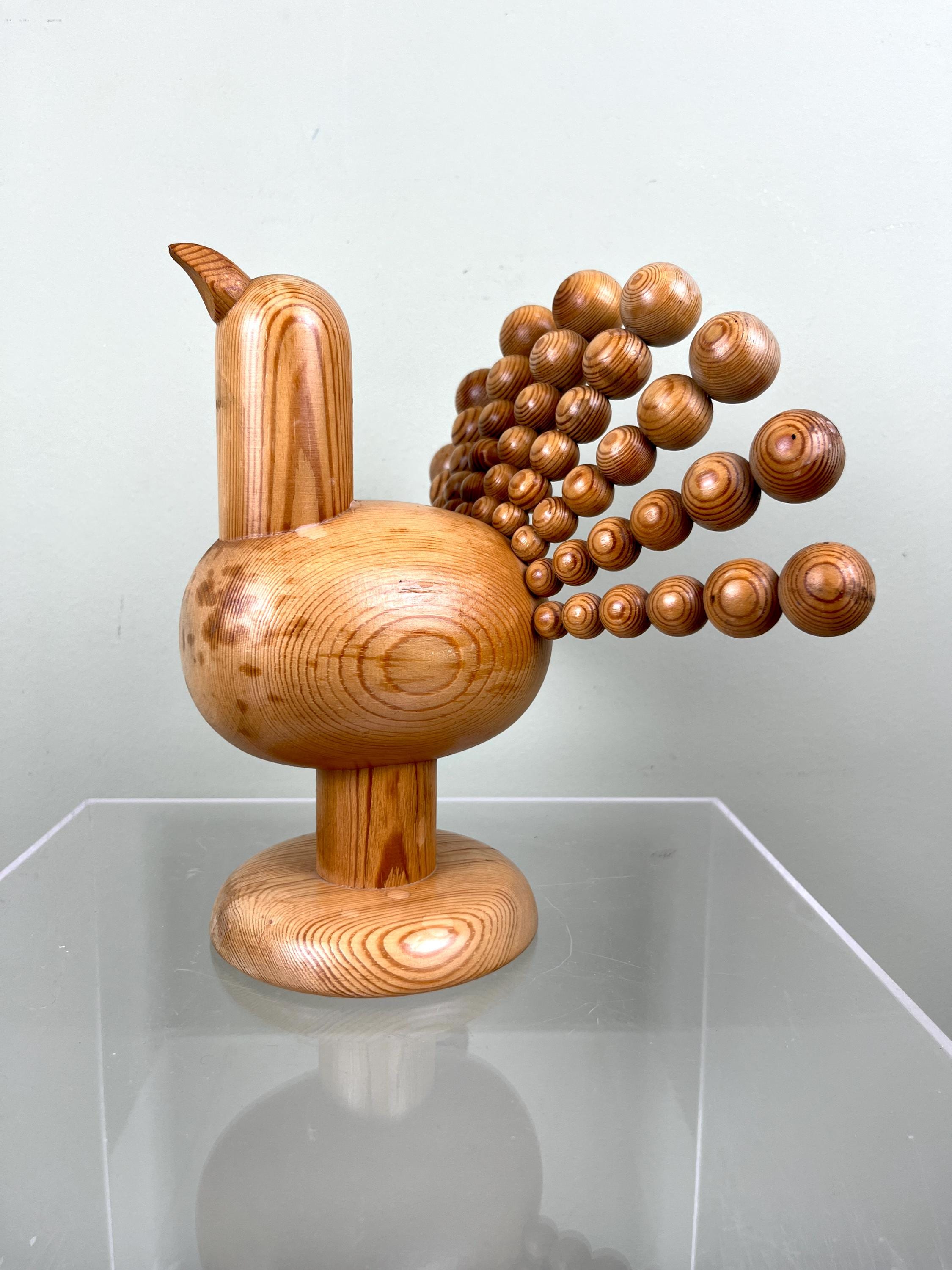 Vintage Aarikka Wooden Peacock Birdscandinavian Design Bird