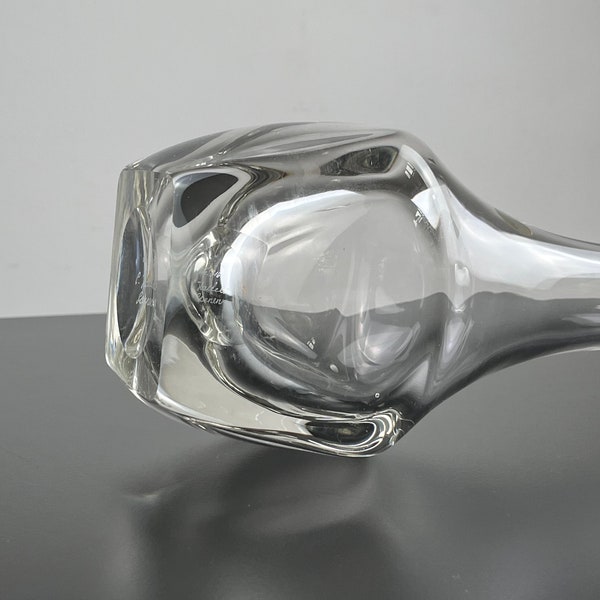 Vase I  souffle bouche  I  Karaffe aus der Glashütte Sarnen von Carl Häfeli - Signiert 70er Jahre Switzerland - Sarner Cristal exclusif  3kg