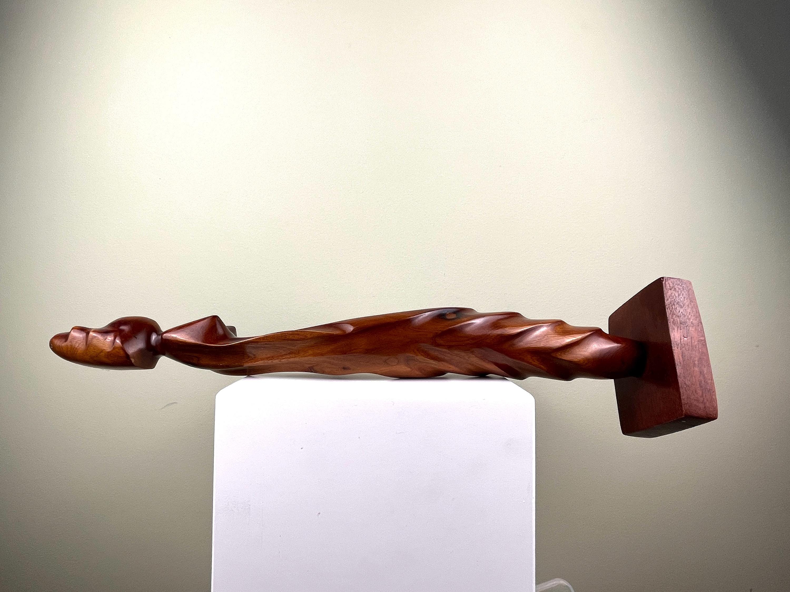 大きな木製フィギュア彫刻マホガニー、ドミニカ共和国、48 cm