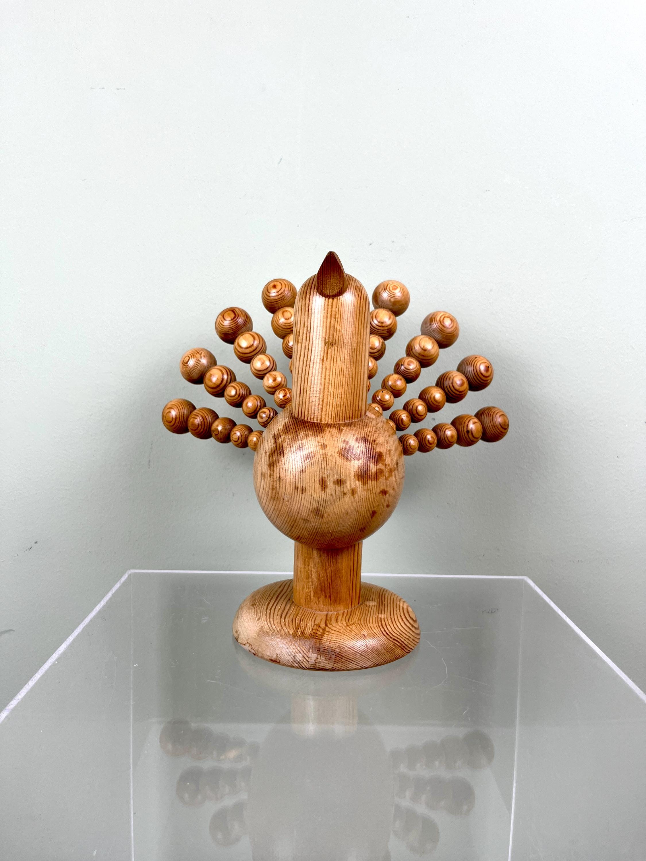 Vintage Aarikka Wooden Peacock Birdscandinavian Design Bird