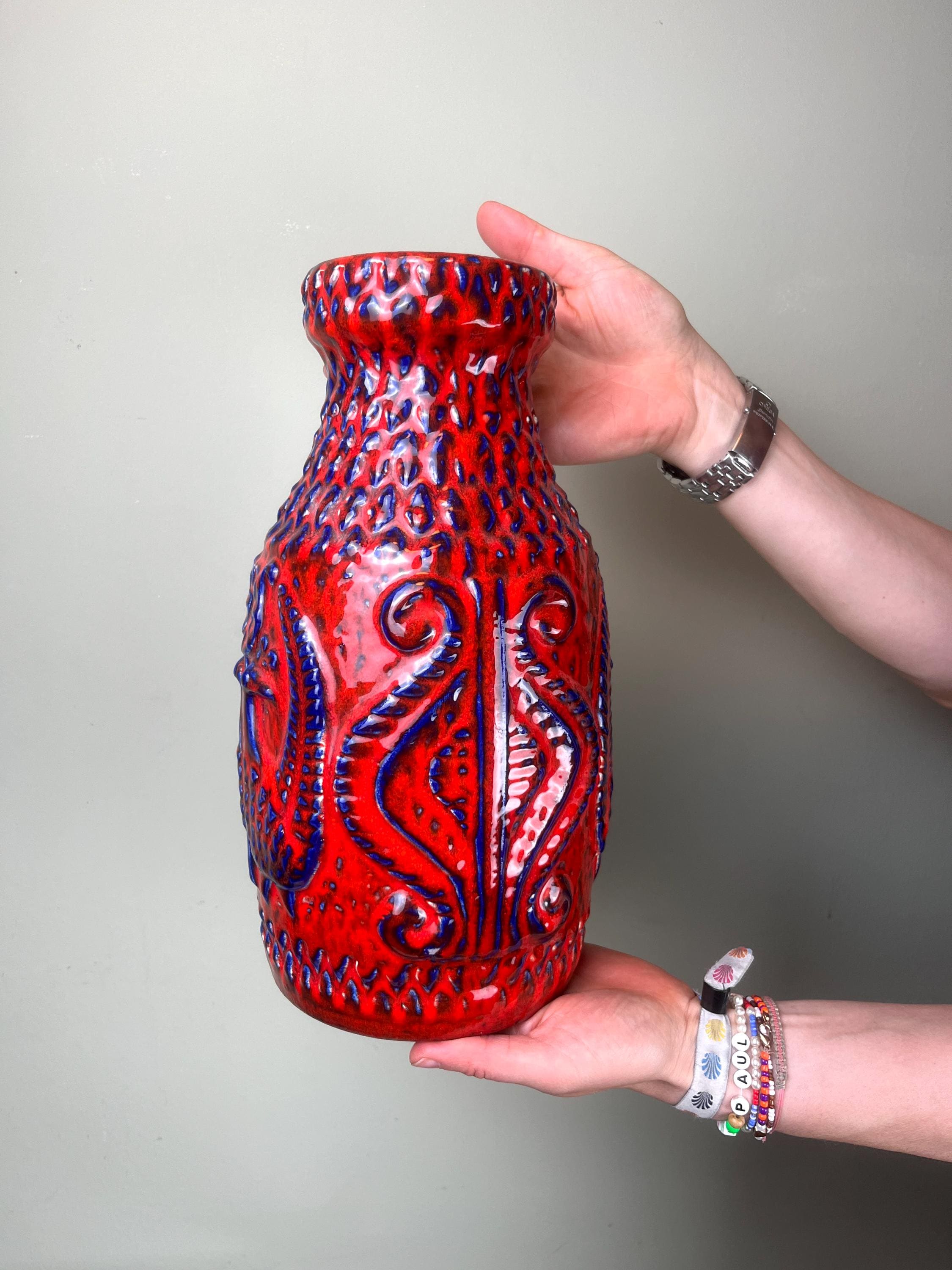 陶器の花瓶 ショイリッヒ I ボド・マンズデザイン レリーフ花瓶「火の