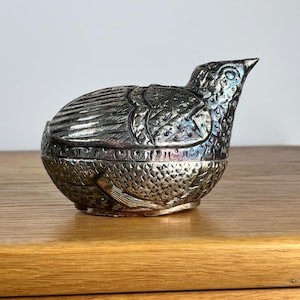 Antique Silver Betel Box Betel Box in the Shape of a Khmer Bird, Cambodian Betel Nut Box I Vintage SILVER Asian Cambodian Betel Box