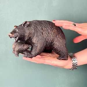 Carved Japanese Ainu Bear made of wood, 1960s figure, 1960s or Black Forest folk art