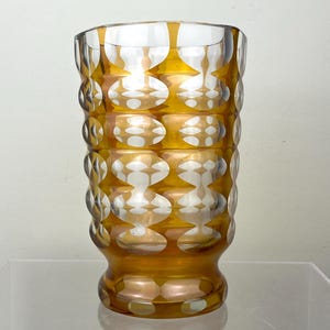 Rare 90s Moser アンバー クリスタル 花瓶 Vintage Moser Amber Vase - Etsy