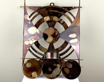 Henrik Horst (1942) brutalist wall sculpture I candle holder I 60s brutalist Danish design (62 x 32 cm)