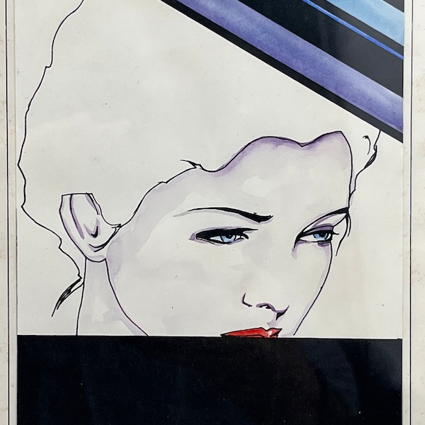 Serigraphie / Siebdruck - signiert und datiert 89 - limitiert Nr. 2/20 I im Stil von Patrick Nagel I Vintage