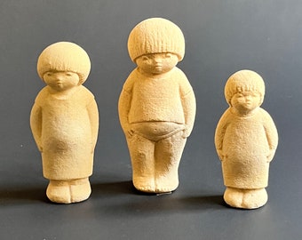 MARBELL Stone Art Belgium - 3 Vintage Figures - Mid Century Modern 1970s