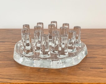 Elegantes Glas-Stövchen – Teewärmer aus hochwertigem Borosilikatglas - Vintage 70er Mid-century West Germany  Georgshuette I Teelicht