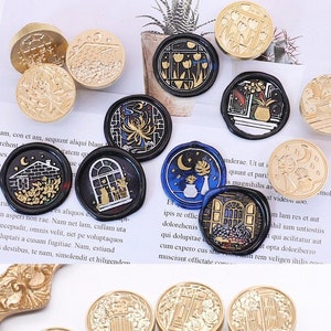 Fensterblumen Serie | Wachssiegel Stempel | Geprägter Kupferkopf | Metallstempel | Personalisierter Stempel | Für Karten, Umschläge, Hochzeitseinladungen