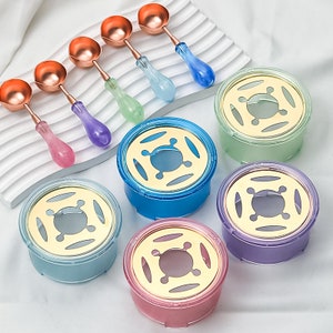 Wachssiegel Herdgriff Set | Macaron Wachsschmelzer Set | Wachssiegel Zubehör | Bunter transparenter Blasen-Wachs-Ofen-Herd-Wärmer