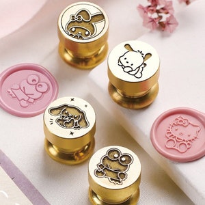 Mini Sanrio Serie | Wachssiegel Stempel | Geprägter Kupferkopf | Metallstempel | Personalisierter Stempel | Für Karten, Umschläge, Hochzeitseinladungen