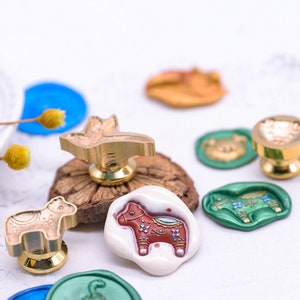 3D Tiere Serie | Wachssiegel Stempel | Geprägter Kupferkopf | Metallstempel | Personalisierter Stempel | Für Karten, Umschläge, Hochzeitseinladungen