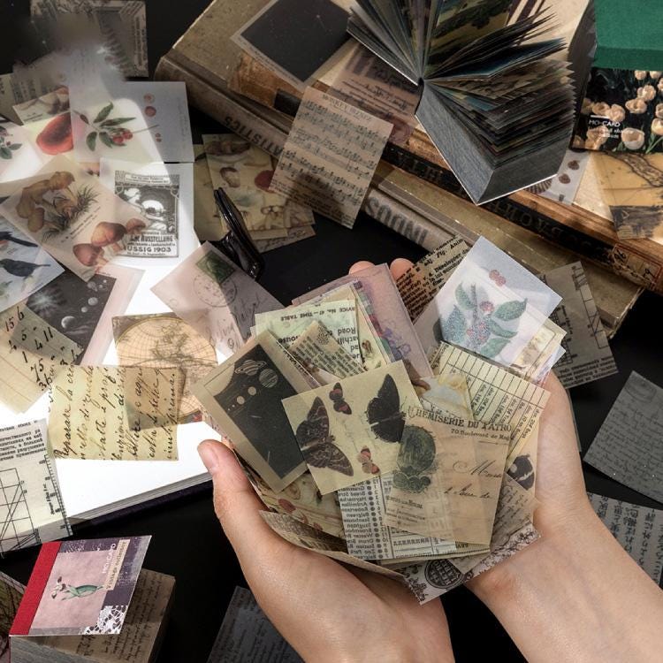 Junk Journal Kits Scrapbook Paper | 366PCS | Vintage Style Collage ...