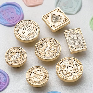 Lucky Bet Serie | Siegelstempel | Geprägter Kupferkopf | Metallstempel | Personalisierter Stempel | Für Karten, Umschläge, Hochzeitseinladungen