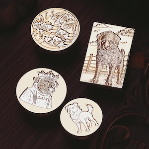 Charles Der König Der Hunde Mit Griff Serie | Siegelstempel | geprägter Kupferkopf | Metallstempel | Personalisierter Stempel | für Briefumschläge,