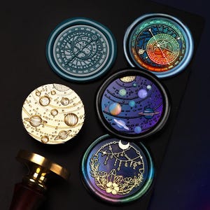 Astronomie-Serie | Siegelstempel | geprägter Kupferkopf | Metallstempel | Personalisierter Stempel | Für Karten, Umschläge, Einladungen