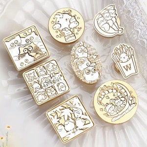 Niedliches Haustier II Serie | Wachssiegel Stempel | Geprägter Kupferkopf | Metallstempel | Personalisierter Stempel | Für Karte, Umschläge, Hochzeitseinladung