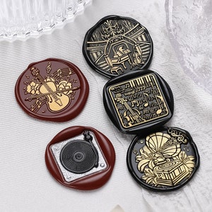 Musik Geschenk Stempel Serie | Wachssiegel Stempel | Geprägter Kupferkopf | Metallstempel | Personalisierter Stempel | Für Karten, Umschläge, Weihnachtsgeschenk