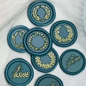 25 mm Botanische Serie | Siegelstempel | geprägter Kupferkopf | Metallstempel | Personalisierter Stempel | Für Karten, Umschläge, Einladungen