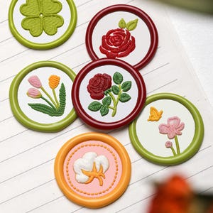 Stricken Stickstickerei Serie | Siegelstempel | geprägter Kupferkopf | Metallstempel | Personalisierter Stempel | Für Karten, Umschläge, Einladungen