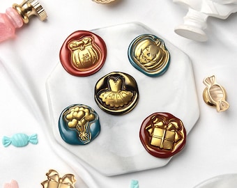 Candy Balloon series | Wax Seal Stamp | embossed copper head | Metal Stamp | Personalized Stamp | For Cards, Envelopes, Wedding Invitations