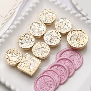 Star Wish Serie | Wachssiegel Stempel | geprägter Kupferkopf | Metallstempel | Personalisierter Stempel | Für Karten, Umschläge, Hochzeitseinladungen