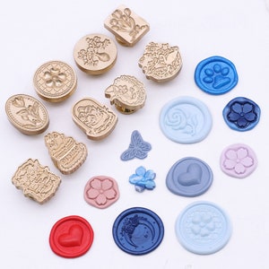 3D Blumen Serie | Wachssiegel Stempel | Geprägter Kupferkopf | Metallstempel | Personalisierter Stempel | Für Karten, Umschläge, Hochzeitseinladungen
