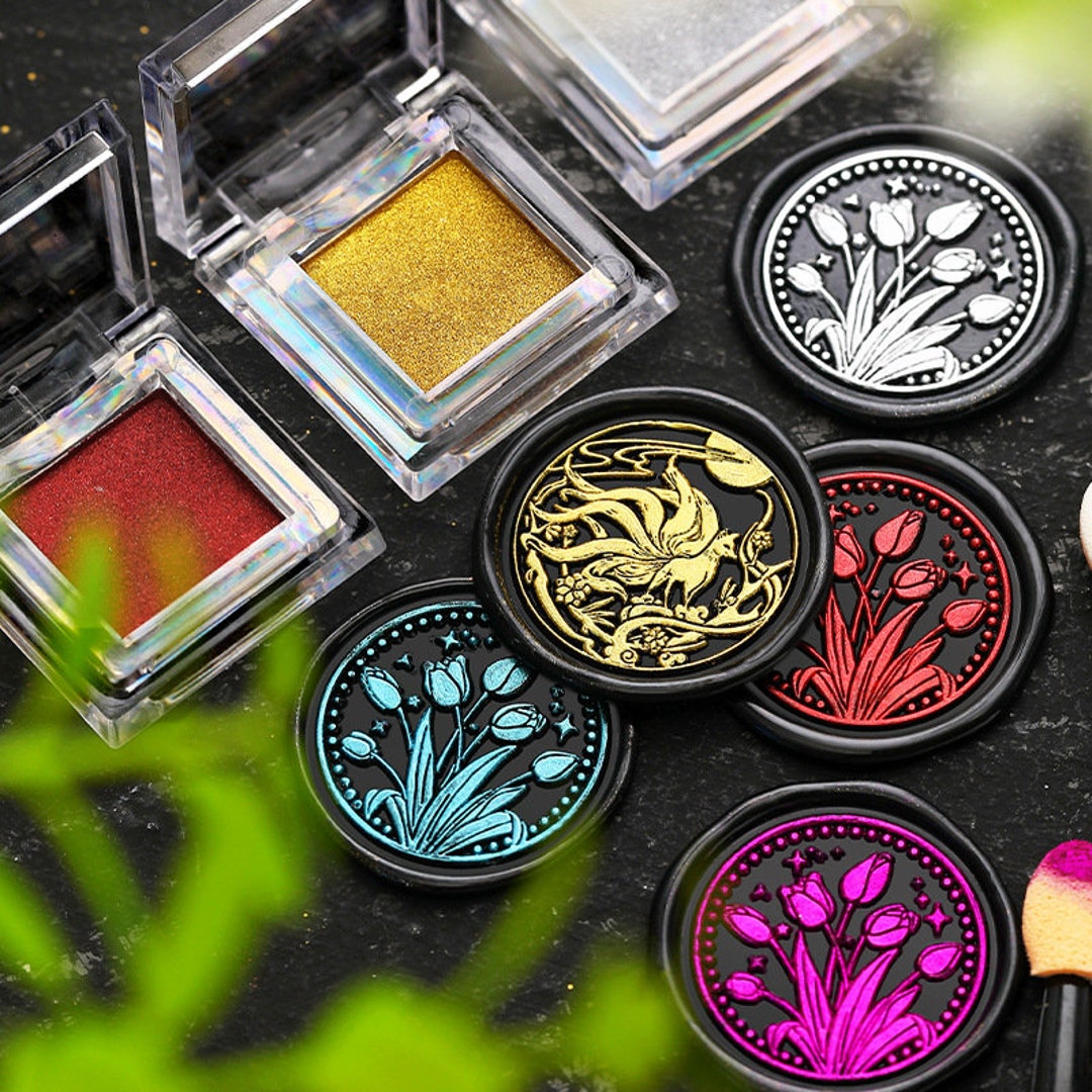 Sealing Wax Coloring Powder/ Highlight Colorful Powder Glitter Sequins Powder Sets for Wax Seal