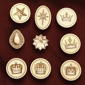 Geprägte Kronenanhänger aus der Serie | Siegelstempel | geprägter Kupferkopf | Metallstempel | Personalisierter Stempel | Für Karten, Umschläge