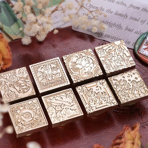 Rose Story Serie | Wachssiegel Stempel | Geprägter Kupferkopf | Metallstempel | Personalisierter Stempel | Für Karten, Umschläge, Hochzeitseinladungen