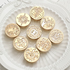 Sterne Sonne Mond Serie | Wachssiegel Stempel | Geprägter Kupferkopf | Metallstempel | Personalisierter Stempel | Für Karten, Umschläge, Hochzeitseinladungen