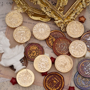 Time Machine Serie | Siegelstempel | Geprägter Kupferkopf | Metallstempel | Personalisierter Stempel | Für Karten, Umschläge, Hochzeitseinladung
