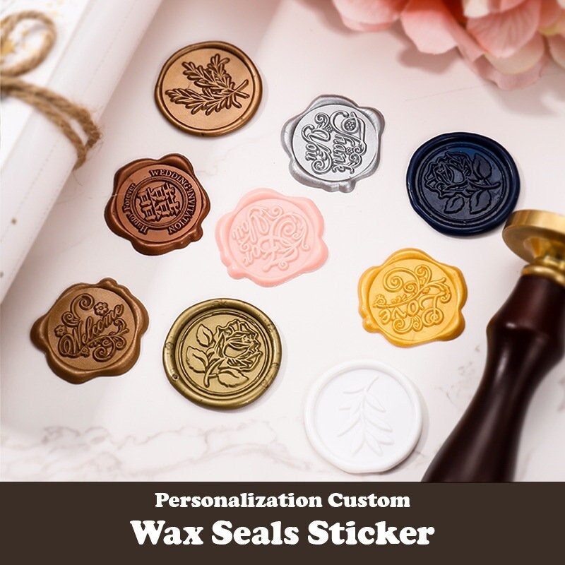 Transparent Gold Wax Seal Stickers 50Pcs Self Adhesive Wax Seals Plants  Footprints Scrapbooking Wedding Stamps