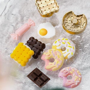 Donut Serie | Wachssiegel Stempel | Geprägter Kupferkopf | Metallstempel | Personalisierter Stempel | Für Karten, Umschläge, Hochzeitseinladungen