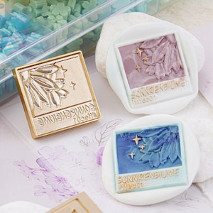Blühende Blumen-Serie | Siegelstempel | Geprägter Kupferkopf | Metallstempel | Personalisierter Stempel | Für Umschläge, Hochzeitseinladung