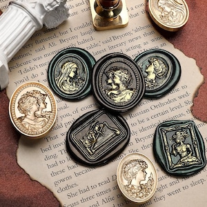 Renaissance religiöse Skulptur Serie | Siegelstempel | geprägter Kupferkopf | Metallstempel | Personalisierter Stempel | Für Karten, Umschläge